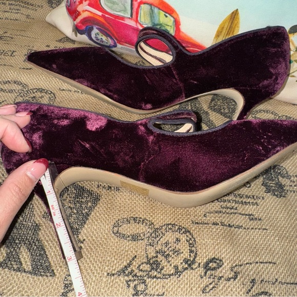 Draper James Ruby Mary Jane Pump In Red Wine Velvet Size 8.5 - Picture 10 of 12